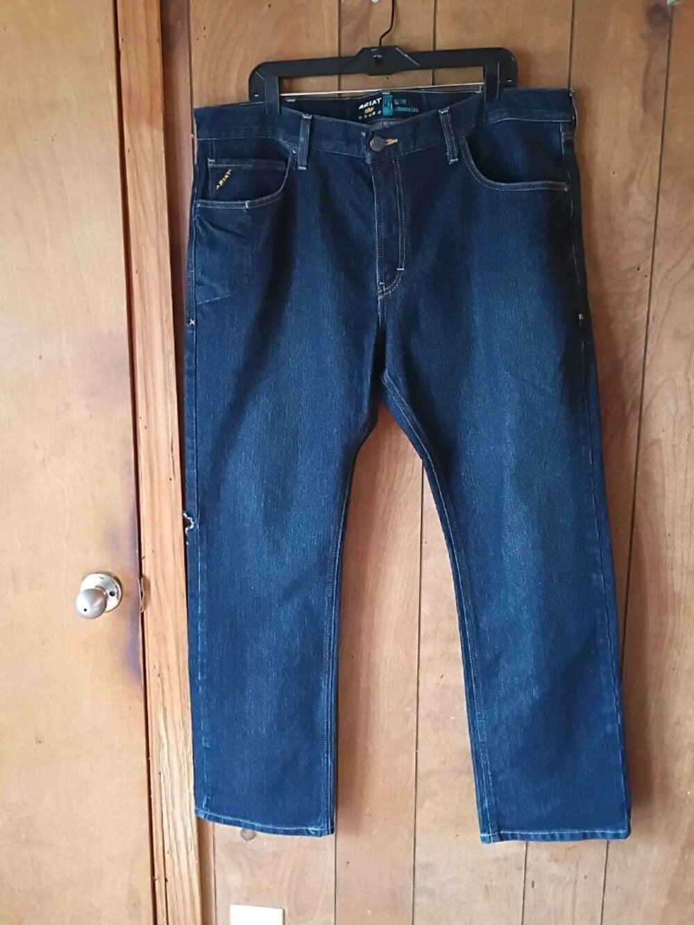 Ariat Rebar M7 Men’s Jeans 40x32 Slim Straight Leg Dark Wash Work Denim